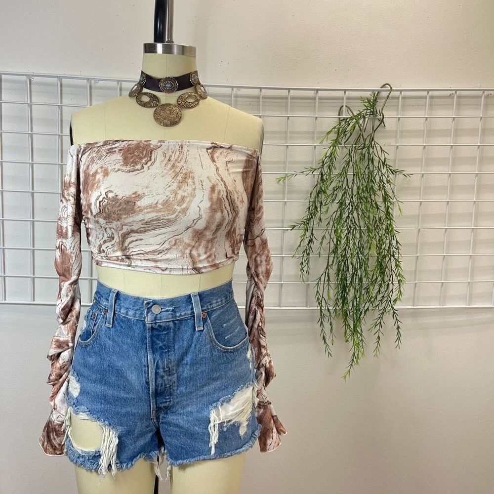 SHEIN - Tie-Dye Pattern Ruffle Sleeve - Picture 4 of 7